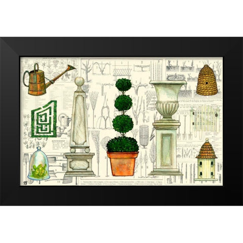 Garden Collection II Black Modern Wood Framed Art Print by Joyner, Ginny