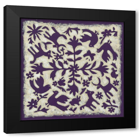 Folk Story in Purple Black Modern Wood Framed Art Print with Double Matting by Zarris, Chariklia