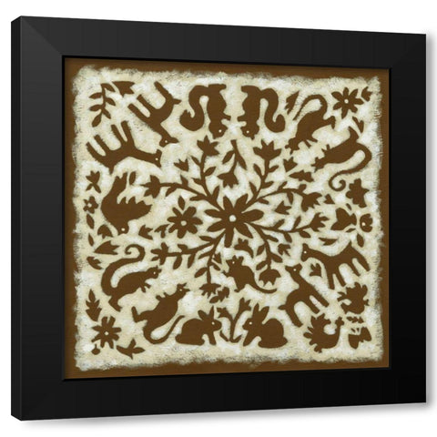 Folk Story in Brown Black Modern Wood Framed Art Print with Double Matting by Zarris, Chariklia