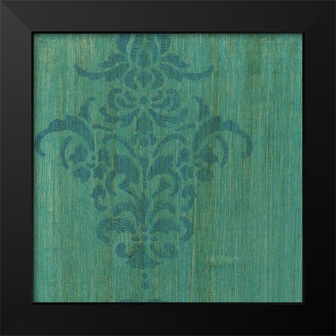 Verdigris Damask I Black Modern Wood Framed Art Print by Holland, J.