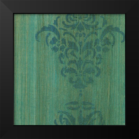 Verdigris Damask II Black Modern Wood Framed Art Print by Holland, J.
