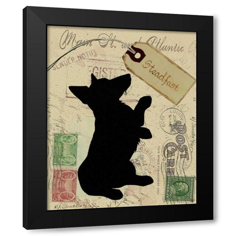 Corgi Silhouette Black Modern Wood Framed Art Print with Double Matting by Pallan, Nancy S.