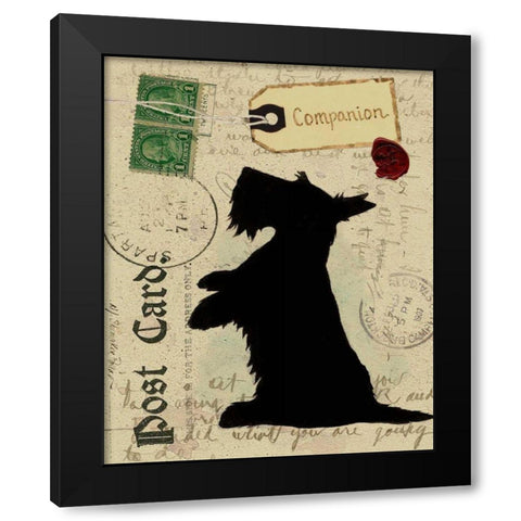 Scottie Silhouette Black Modern Wood Framed Art Print by Pallan, Nancy S.