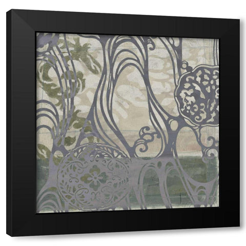 Small Medallions and Damask III Black Modern Wood Framed Art Print with Double Matting by Goldberger, Jennifer