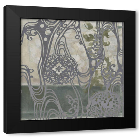 Small Medallions and Damask IV Black Modern Wood Framed Art Print with Double Matting by Goldberger, Jennifer