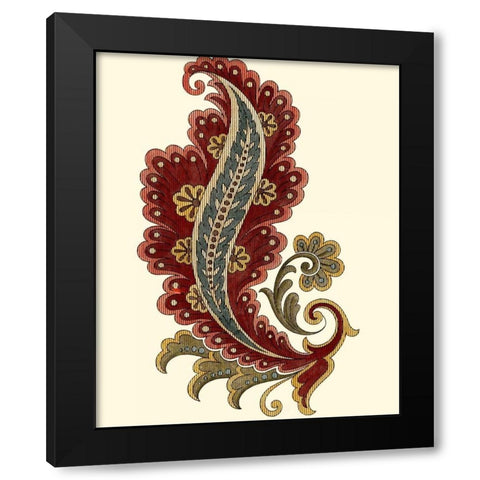 Jacobean Leaf I Black Modern Wood Framed Art Print by Vision Studio