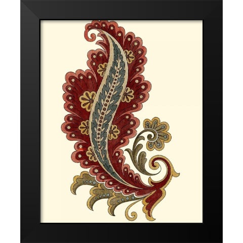 Jacobean Leaf I Black Modern Wood Framed Art Print by Vision Studio