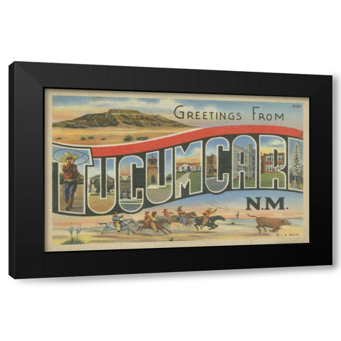 Greetings from Tucumcari Black Modern Wood Framed Art Print by Unknown