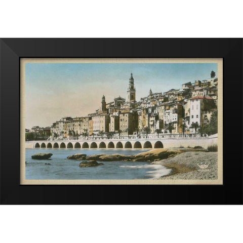 The Cote dAzur I Black Modern Wood Framed Art Print by Unknown