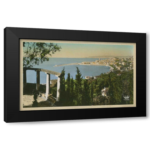 The Cote dAzur II Black Modern Wood Framed Art Print with Double Matting by Unknown