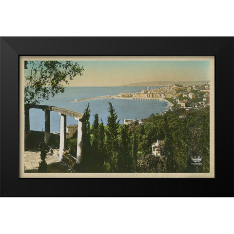 The Cote dAzur II Black Modern Wood Framed Art Print by Unknown