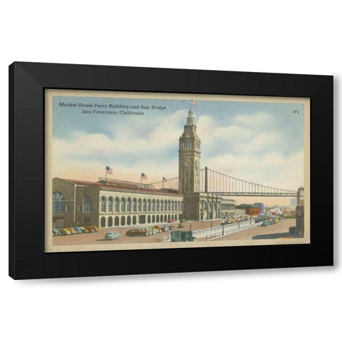 San Francisco- Market Street Black Modern Wood Framed Art Print with Double Matting by Unknown