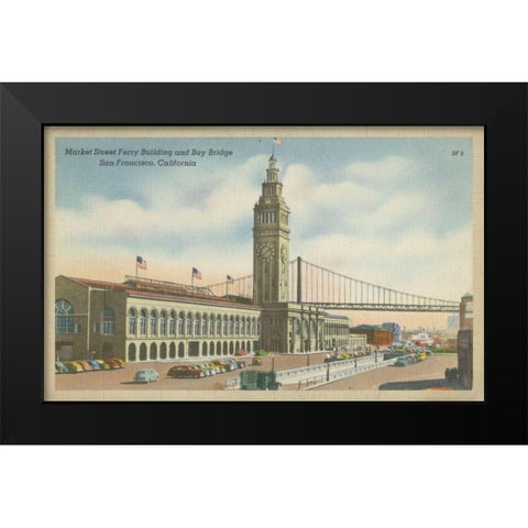San Francisco- Market Street Black Modern Wood Framed Art Print by Unknown
