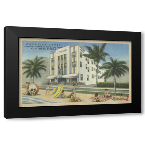 Miami Beach II Black Modern Wood Framed Art Print with Double Matting by Unknown