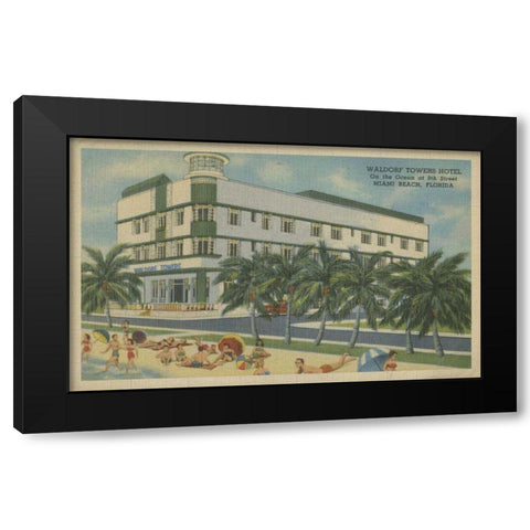 Miami Beach V Black Modern Wood Framed Art Print by Unknown
