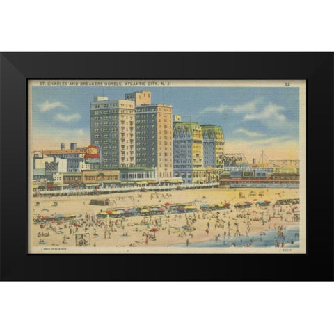 Atlantic City, NJ- V Black Modern Wood Framed Art Print by Unknown