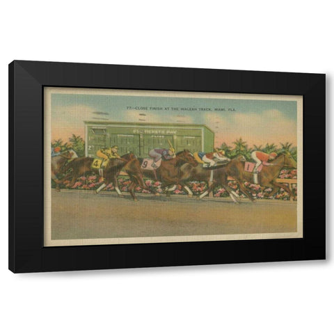Close Finish Black Modern Wood Framed Art Print by Unknown