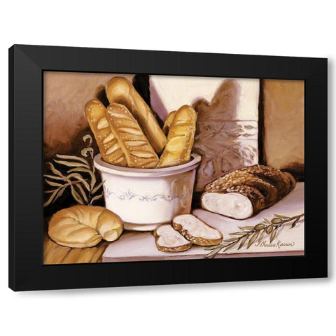 Bread Study Black Modern Wood Framed Art Print with Double Matting by Kasun, Theresa