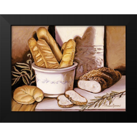 Bread Study Black Modern Wood Framed Art Print by Kasun, Theresa