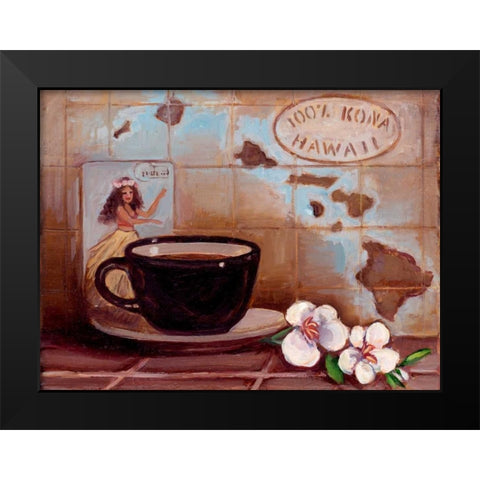 Kona Hawaii Black Modern Wood Framed Art Print by Kasun, Theresa