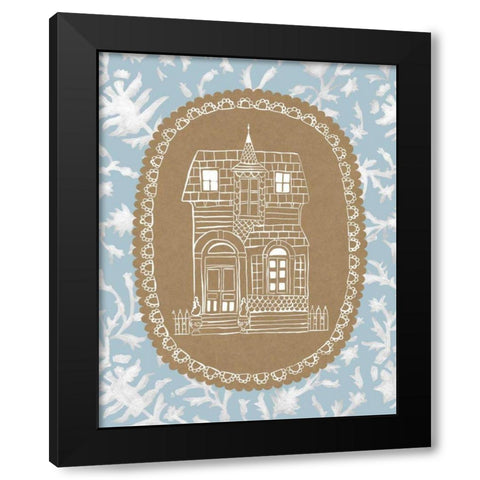 Averys Dollhouse IV Black Modern Wood Framed Art Print with Double Matting by Zarris, Chariklia