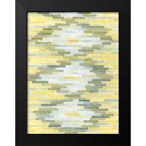 Green and Yellow Reflection I Black Modern Wood Framed Art Print by Meagher, Megan