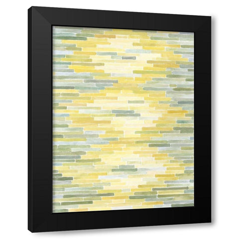 Green and Yellow Reflection II Black Modern Wood Framed Art Print by Meagher, Megan