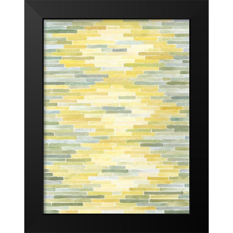 Green and Yellow Reflection II Black Modern Wood Framed Art Print by Meagher, Megan