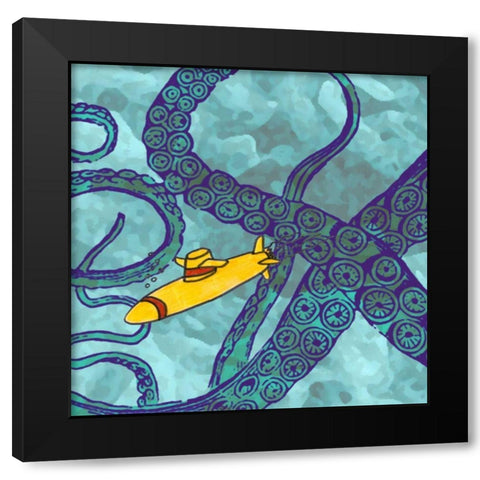 Misadventure I Black Modern Wood Framed Art Print with Double Matting by Ludwig, Alicia