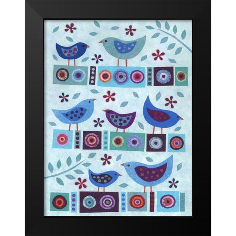 All in a Row Black Modern Wood Framed Art Print by Conway, Kim