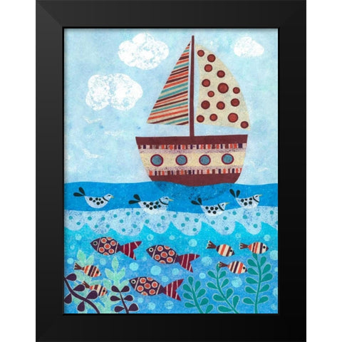 Sunny Sailing Black Modern Wood Framed Art Print by Conway, Kim