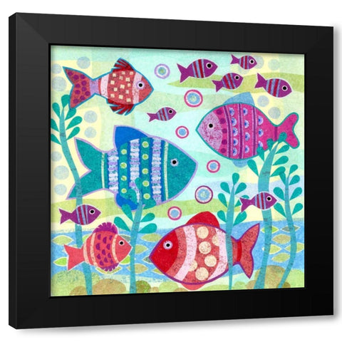 Ocean Fish I Black Modern Wood Framed Art Print by Conway, Kim