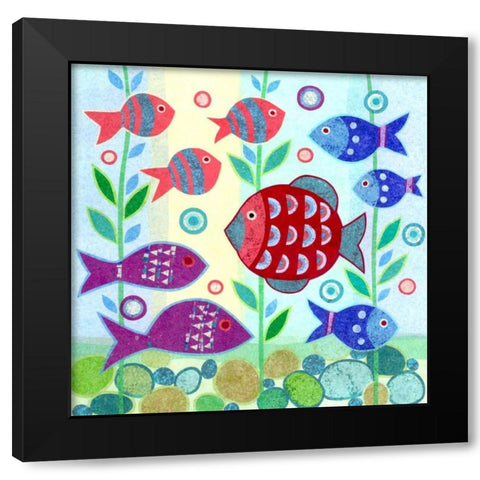 Ocean Fish II Black Modern Wood Framed Art Print by Conway, Kim