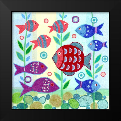 Ocean Fish II Black Modern Wood Framed Art Print by Conway, Kim