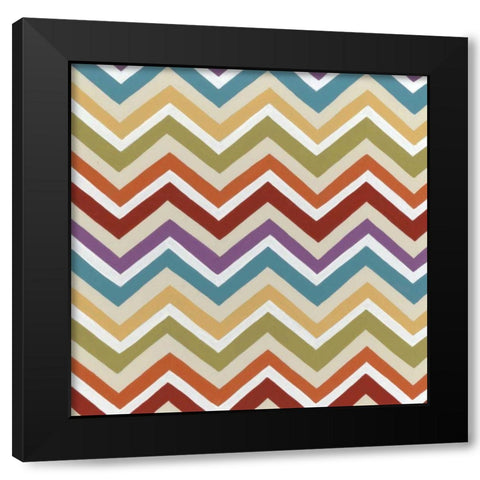 Retro Pattern II Black Modern Wood Framed Art Print with Double Matting by Vess, June Erica
