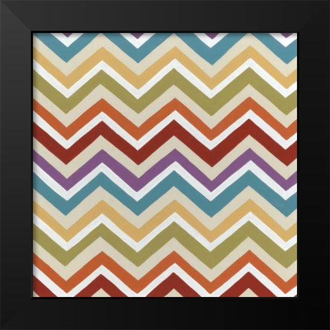 Retro Pattern II Black Modern Wood Framed Art Print by Vess, June Erica
