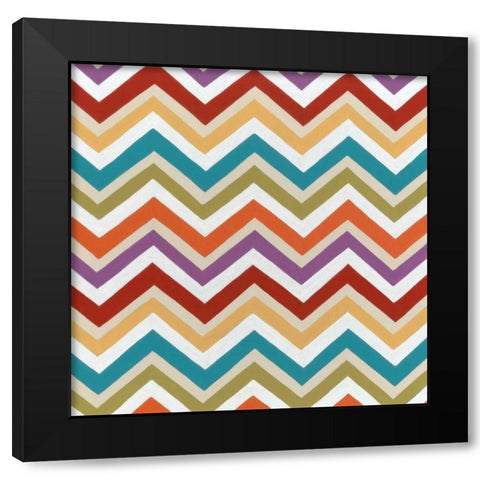 Retro Pattern III Black Modern Wood Framed Art Print with Double Matting by Vess, June Erica
