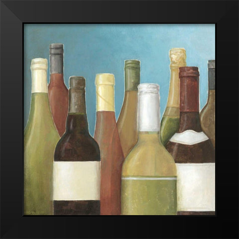 Wine Bottles I Black Modern Wood Framed Art Print by Meagher, Megan