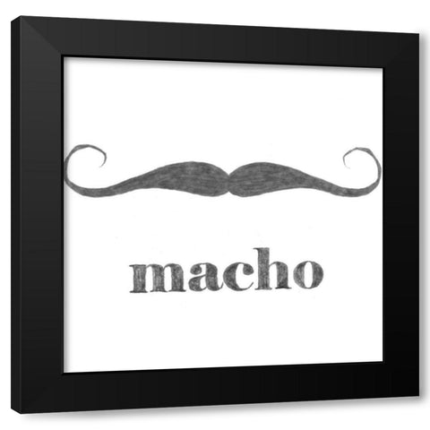 Macho Black Modern Wood Framed Art Print with Double Matting by Johnson, Jason