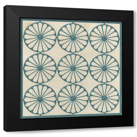 Floral Trellis V Black Modern Wood Framed Art Print by Vess, June Erica