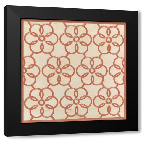 Floral Trellis VIII Black Modern Wood Framed Art Print by Vess, June Erica