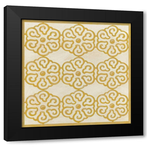 Floral Trellis IX Black Modern Wood Framed Art Print by Vess, June Erica