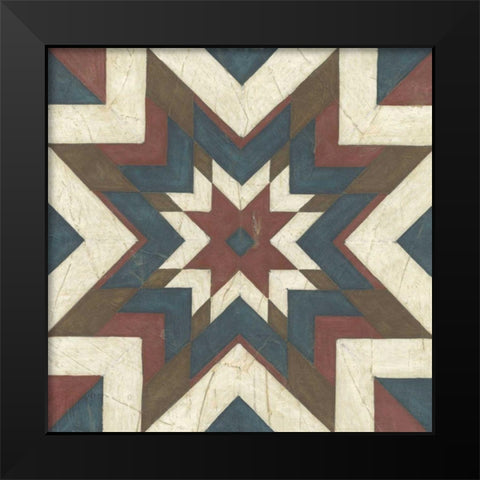Quilt Motif II Black Modern Wood Framed Art Print by Vess, June Erica