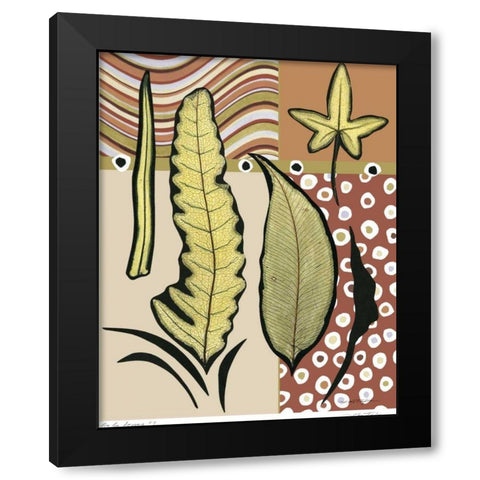 Go Go Leaves I Black Modern Wood Framed Art Print by Taylor, Kris