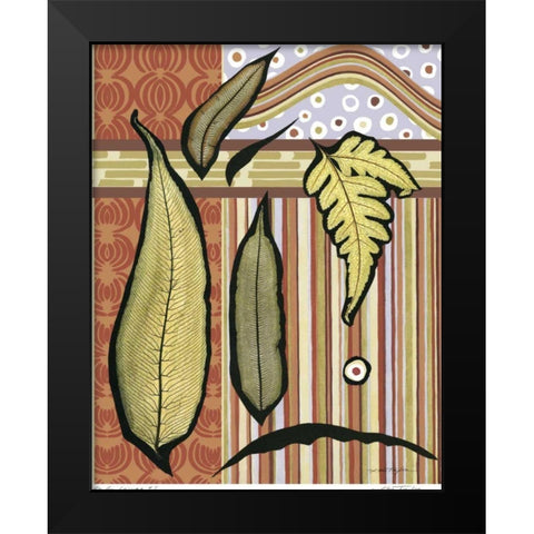 Go Go Leaves II Black Modern Wood Framed Art Print by Taylor, Kris