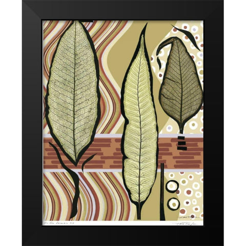 Go Go Leaves III Black Modern Wood Framed Art Print by Taylor, Kris