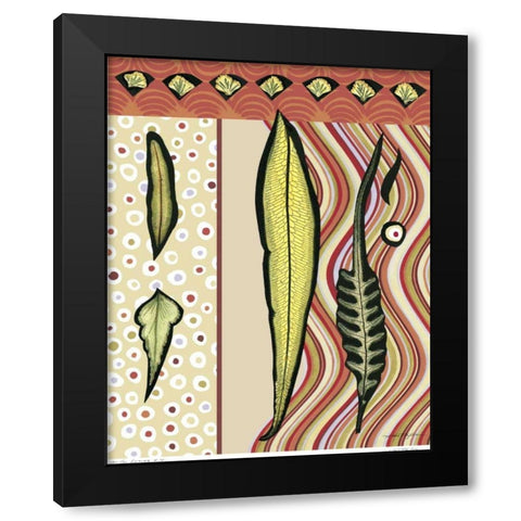 Go Go Leaves IV Black Modern Wood Framed Art Print by Taylor, Kris