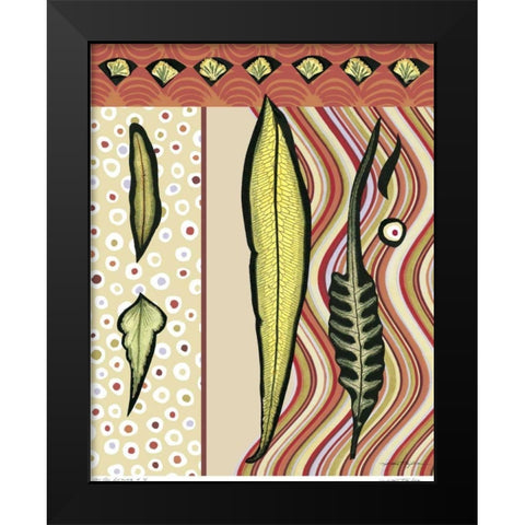 Go Go Leaves IV Black Modern Wood Framed Art Print by Taylor, Kris