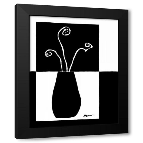 Minimalist Flower in Vase I Black Modern Wood Framed Art Print with Double Matting by Goldberger, Jennifer