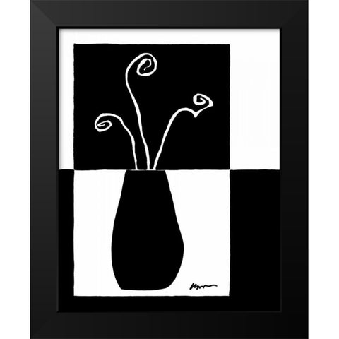 Minimalist Flower in Vase I Black Modern Wood Framed Art Print by Goldberger, Jennifer